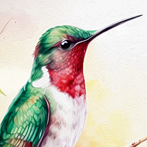 11x14 Hummingbird Watercolor Oil‎ Painting Art Print - Picture 3 of 6
